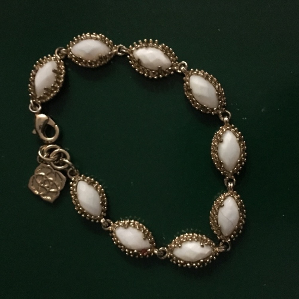 Kendra Scott White & Gold Tennis Bracelet